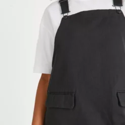 Black Twill Pinafore Dress 8