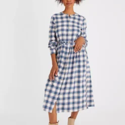 Check Print Brushed Shirt Dress 8 -Chic Elixir Sales Store tuc142788219 Multi20Coloured R Z001A