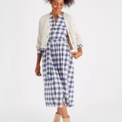 Check Print Brushed Shirt Dress 8 -Chic Elixir Sales Store tuc142788219 Multi20Coloured R Z002A