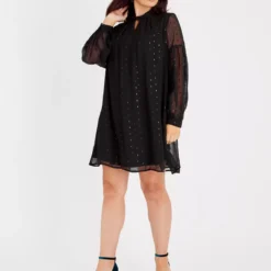 Black Twist Neck Sparkle Mini Dress 16 8 Black Twist Neck Sparkle Mini Dress 16 -Chic Elixir Sales Store tuc142789051 Black R Z001A