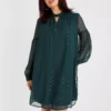 Teal Twist Neck Sparkle Mini Dress 16