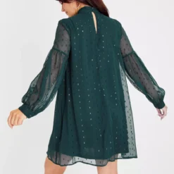 Teal Twist Neck Sparkle Mini Dress 10 -Chic Elixir Sales Store tuc142789191 Teal R Z004A