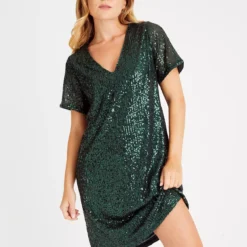 Green Sequin Party Dress 20 -Chic Elixir Sales Store tuc142795099 Green R Z001A