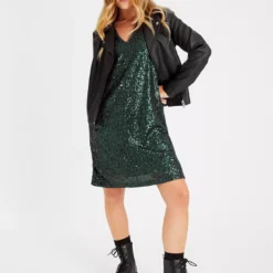 Green Sequin Party Dress 20 -Chic Elixir Sales Store tuc142795099 Green R Z002A