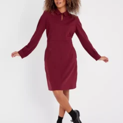 Dark Red Ponte Shift Dress 18 9 Dark Red Ponte Shift Dress 18 -Chic Elixir Sales Store tuc142796067 Dark20Red R Z001A