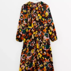 Floral Tie Waist Midi Dress 12L -Chic Elixir Sales Store tuc142818705 Multi20Coloured R Z003A 1