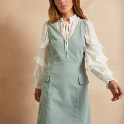 EVERBELLE Green Corduroy Pinny Mini Dress 18 -Chic Elixir Sales Store tuc142955347 Green R Z002A