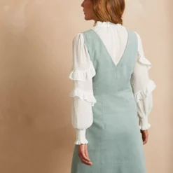 EVERBELLE Green Corduroy Pinny Mini Dress 18 -Chic Elixir Sales Store tuc142955347 Green R Z004A