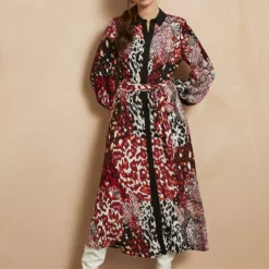 EVERBELLE Animal Print Long Shirt Dress 12 -Chic Elixir Sales Store tuc142957094 Multi20Coloured R Z001A