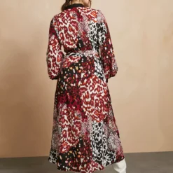 EVERBELLE Animal Print Long Shirt Dress 12