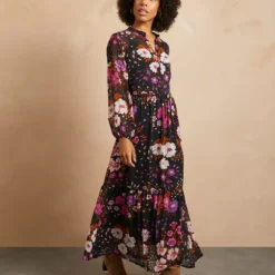 EVERBELLE Crinkle Chiffon Floral Maxi Dress 16 -Chic Elixir Sales Store tuc142973895 Multi20Coloured R Z001A