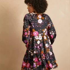 EVERBELLE Short Floral Tiered Dress 16 -Chic Elixir Sales Store tuc142974302 Multi20Coloured R Z004A