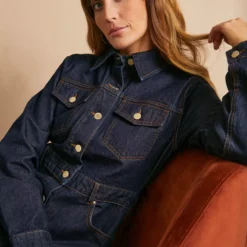 EVERBELLE Long Shirt Denim Dress 16 -Chic Elixir Sales Store tuc142978696 Denim R Z003A