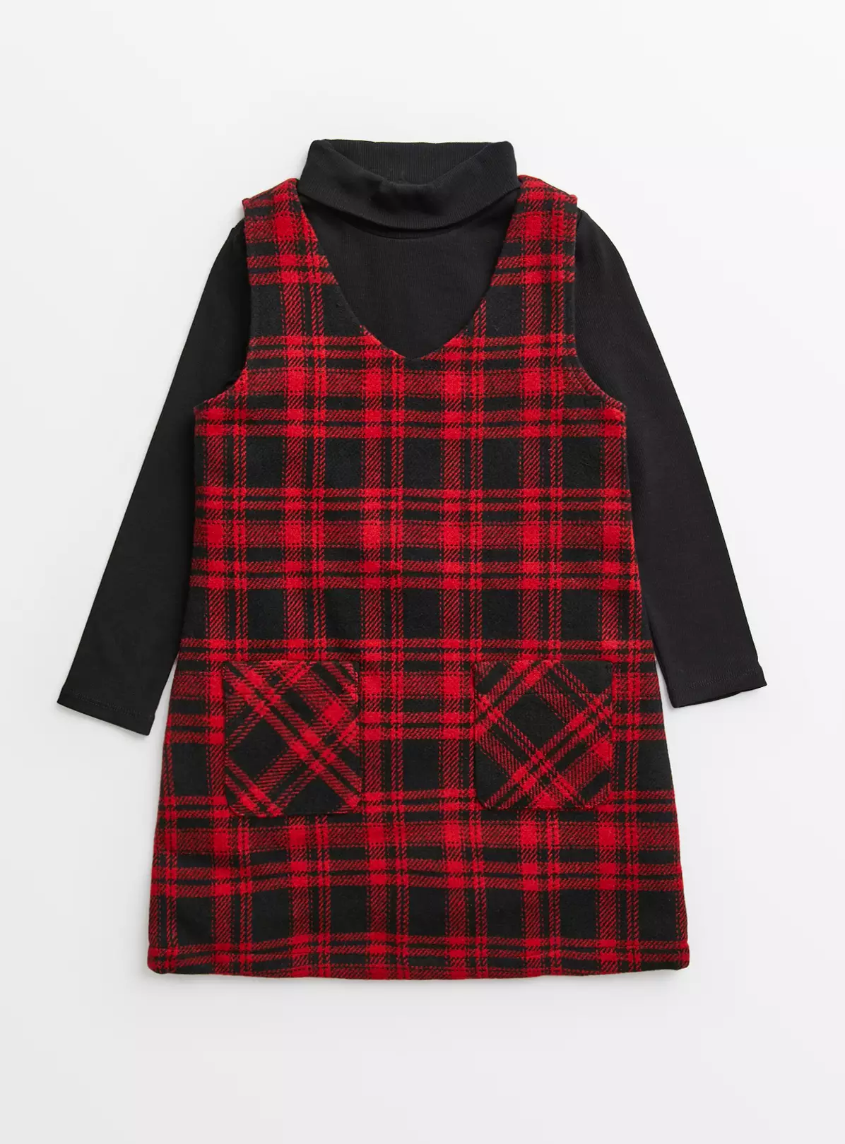 Red Check Pinafore Dress & Top Set 8 Years 4 Red Check Pinafore Dress & Top Set 8 Years - Image 2