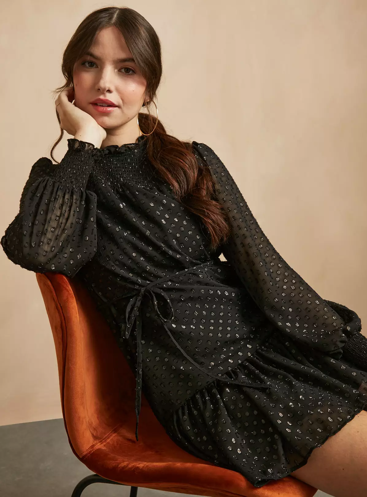 EVERBELLE Black High Neck Dobby Dress 8 3 EVERBELLE Black High Neck Dobby Dress 8