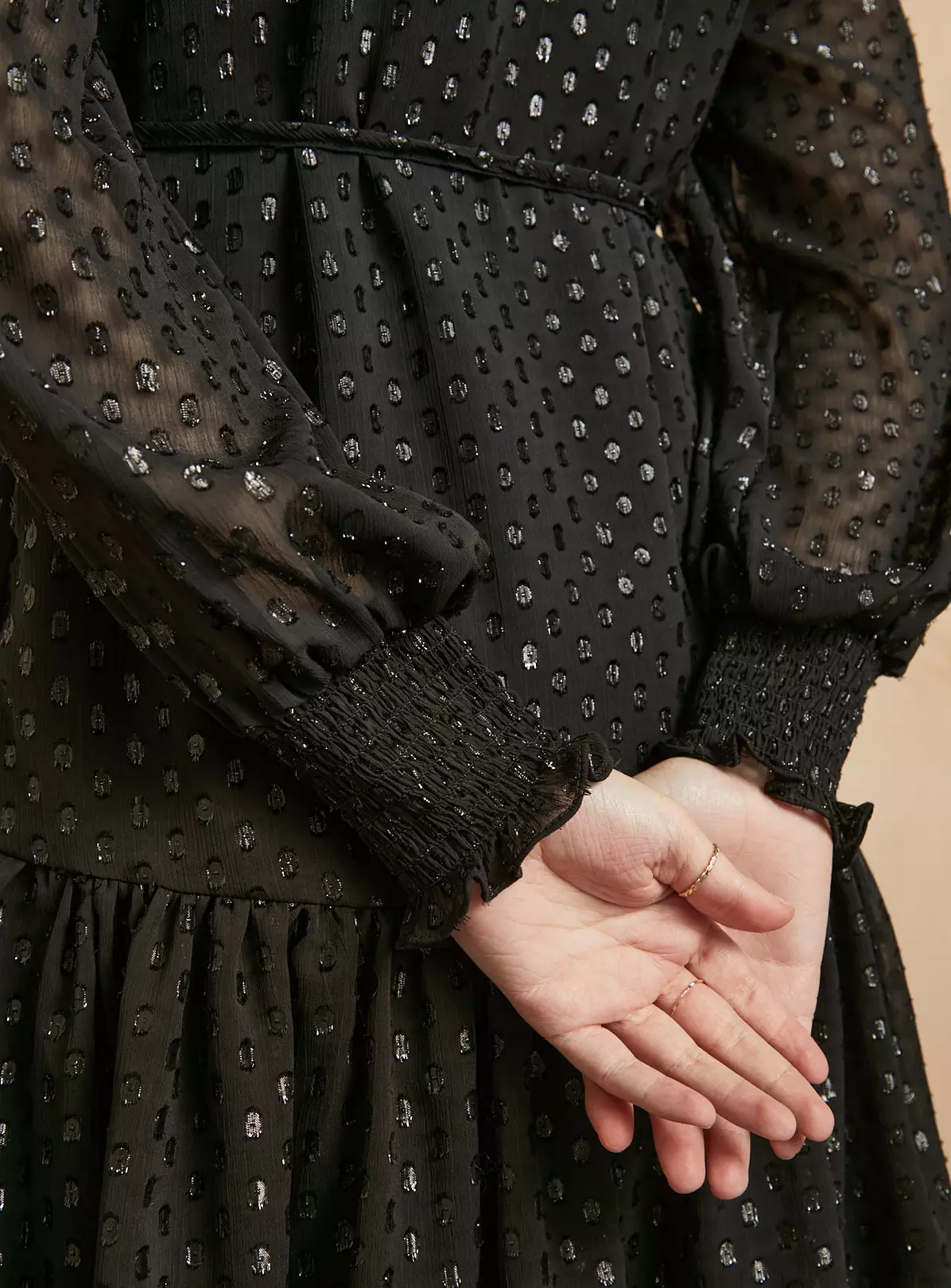 EVERBELLE Black High Neck Dobby Dress 8 4 EVERBELLE Black High Neck Dobby Dress 8 - Image 2