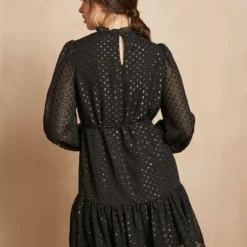 EVERBELLE Black High Neck Dobby Dress 8 8 EVERBELLE Black High Neck Dobby Dress 8 -Chic Elixir Sales Store tuc143036836 Black R Z004A