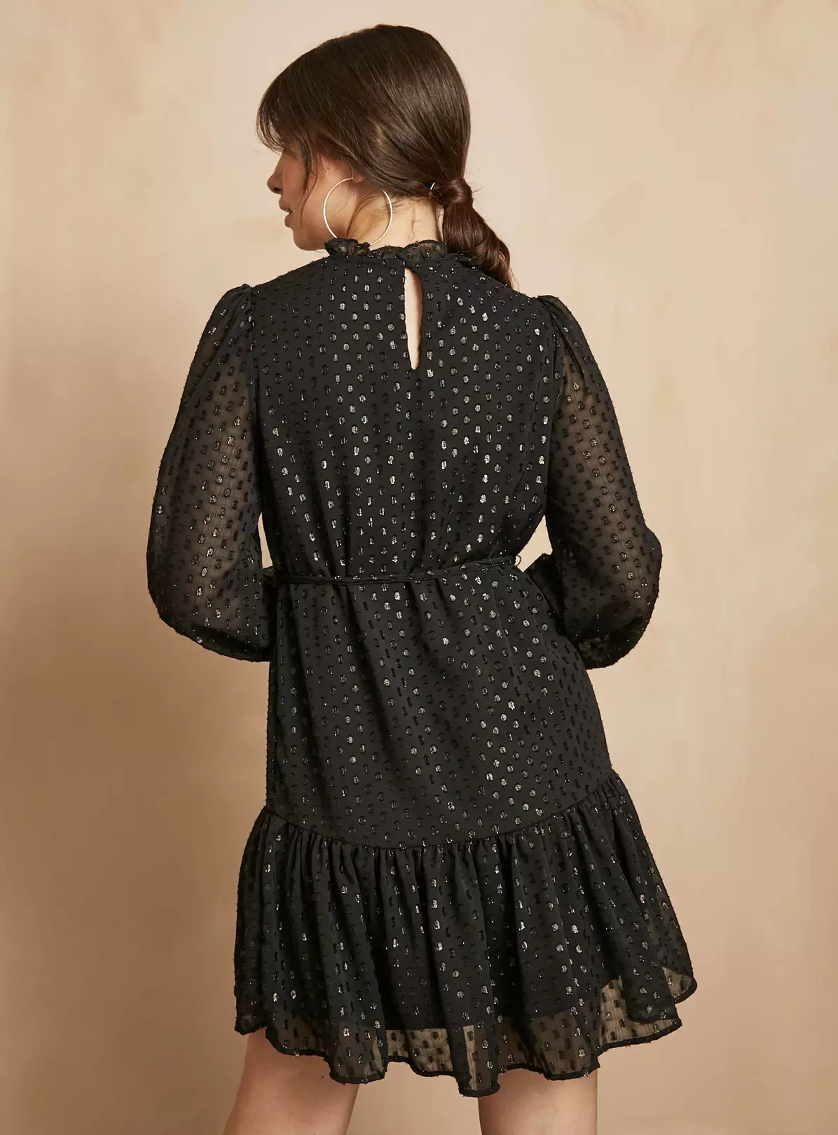 EVERBELLE Black High Neck Dobby Dress 8 5 EVERBELLE Black High Neck Dobby Dress 8 - Image 3