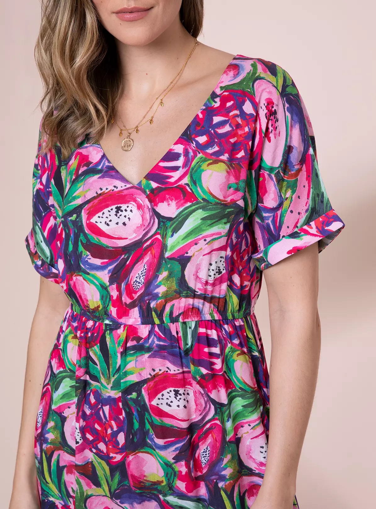 ANORAK Cut Fruit EcoVero Short Sleeve Midi Dress - 6 3 ANORAK Cut Fruit EcoVero Short Sleeve Midi Dress - 6