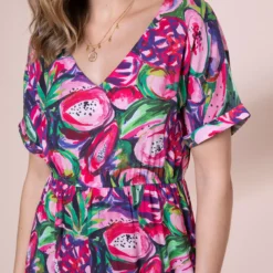 ANORAK Cut Fruit EcoVero Short Sleeve Midi Dress - 16