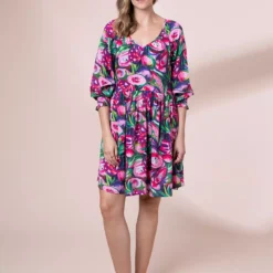 ANORAK Cut Fruit EcoVero Laurie Mini Dress 14 -Chic Elixir Sales Store tuc143042911 Purple R Z003A 1