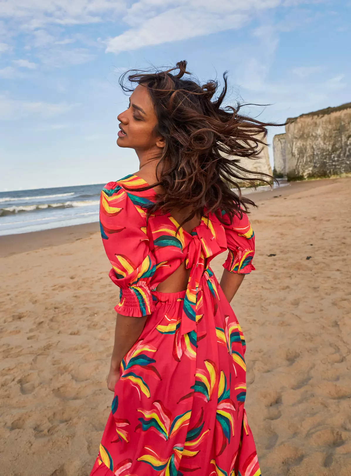 ANORAK Bananas EcoVero Olivia Bow Midi Dress - 8 7 ANORAK Bananas EcoVero Olivia Bow Midi Dress - 8 - Image 5