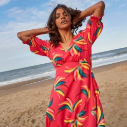 ANORAK Bananas EcoVero Olivia Bow Midi Dress - 8 13 ANORAK Bananas EcoVero Olivia Bow Midi Dress - 8 -Chic Elixir Sales Store tuc143043569 Pink R Z004A