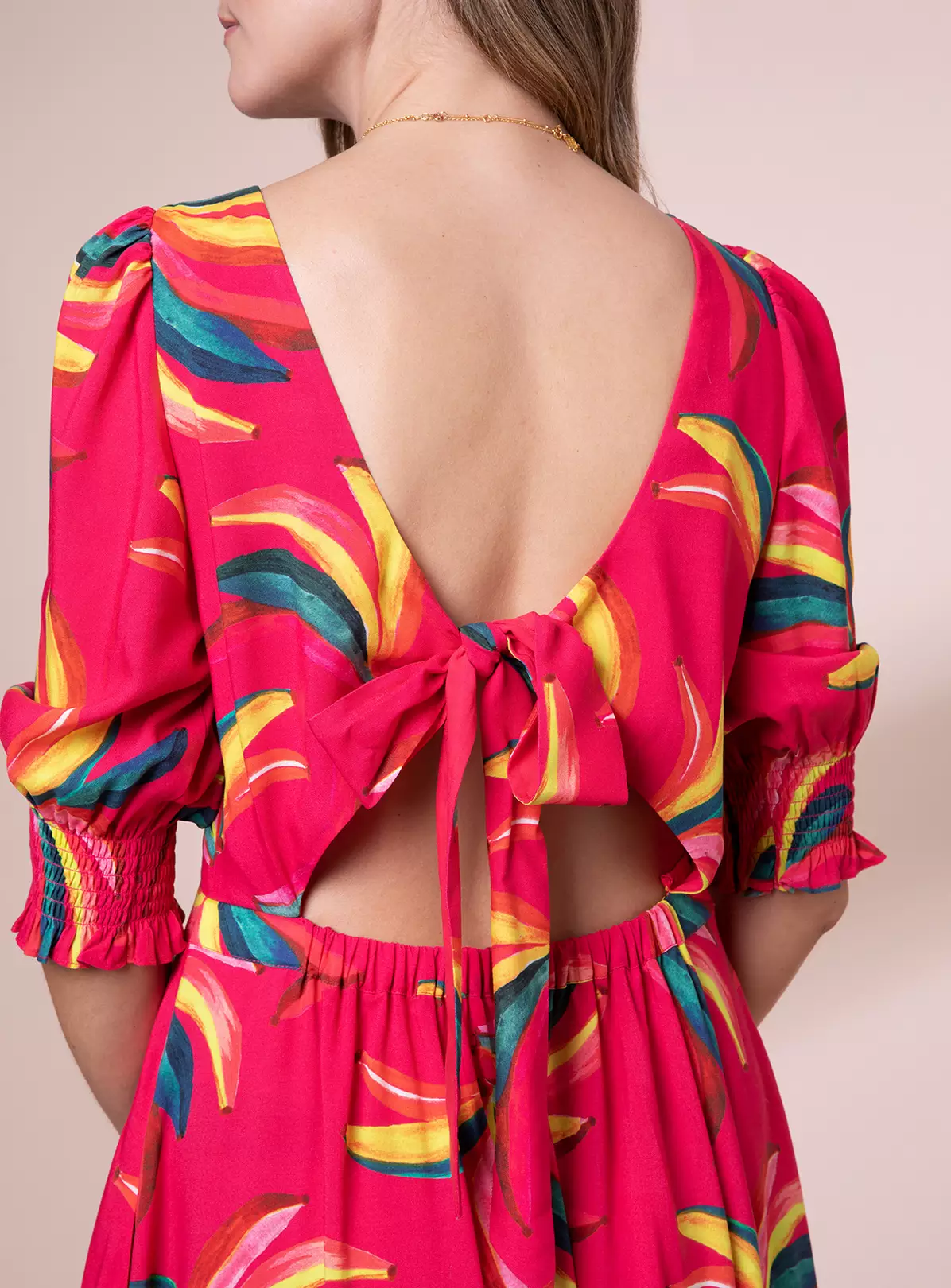 ANORAK Bananas EcoVero Olivia Bow Midi Dress - 8 6 ANORAK Bananas EcoVero Olivia Bow Midi Dress - 8 - Image 4