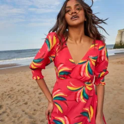 ANORAK Bananas EcoVero Olivia Bow Midi Dress - 18 13 ANORAK Bananas EcoVero Olivia Bow Midi Dress - 18 -Chic Elixir Sales Store tuc143043614 Pink R Z003A