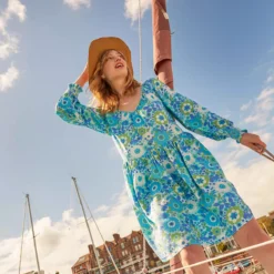 ANORAK Nostalgic Flower EcoVero Laurie Mini Dress 20 -Chic Elixir Sales Store tuc143044351 Blue R Z001A