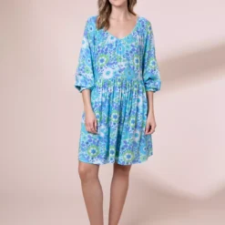 ANORAK Nostalgic Flower EcoVero Laurie Mini Dress 10 -Chic Elixir Sales Store tuc143044351 Blue R Z005A 1