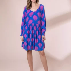ANORAK Shells EcoVero Laurie Mini Dress 20 -Chic Elixir Sales Store tuc143048538 Blue R Z001A