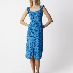 FINERY Ania Blue Animal Midi Dress 16 -Chic Elixir Sales Store tuc143096097 Blue R Z001A