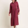 BRAKEBURN Charlotte Midaxi Shirt Dress 16 2 BRAKEBURN Charlotte Midaxi Shirt Dress 16 -Chic Elixir Sales Store tuc143178789 Dark20Red R Z001A