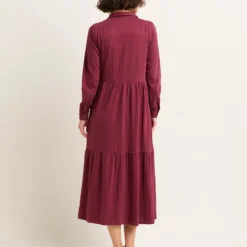 BRAKEBURN Charlotte Midaxi Shirt Dress 16 -Chic Elixir Sales Store tuc143178789 Dark20Red R Z002A