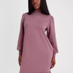 Pink High Neck Sweater Dress 8 -Chic Elixir Sales Store tuc143214276 Pink R Z001A