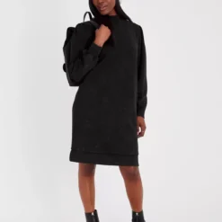 Washed Black Sweat Dress 10 -Chic Elixir Sales Store tuc143214428 Grey R Z002A