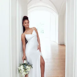 White Bias Cut Cowl Neck Dress 18 12 White Bias Cut Cowl Neck Dress 18 -Chic Elixir Sales Store tuc143260651 White R Z001A