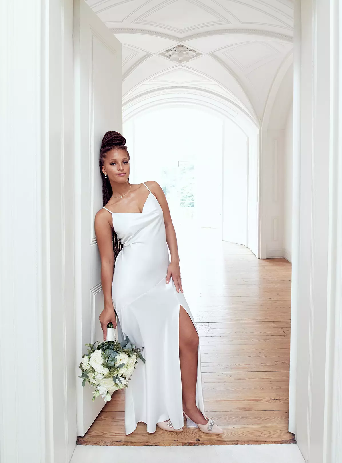 White Bias Cut Cowl Neck Dress 18 7 White Bias Cut Cowl Neck Dress 18 - Image 5