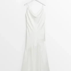 White Bias Cut Cowl Neck Dress 18 11 White Bias Cut Cowl Neck Dress 18 -Chic Elixir Sales Store tuc143260651 White R Z005A