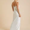 White Bias Cut Cowl Neck Dress 18