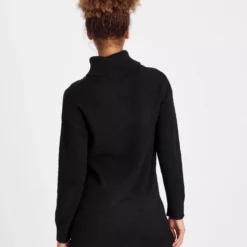 Black Roll Neck Jumper Dress 20 -Chic Elixir Sales Store tuc143285242 Black R Z004A