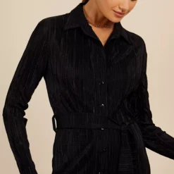 VOGUE WILLIAMS Black Plisse Midi Dress 16 -Chic Elixir Sales Store tuc143306488 Black R Z006A