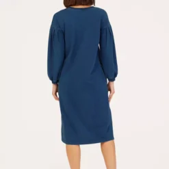 THOUGHT Ioana Organic Cotton Jersey Indigo Loopback Dress 16 -Chic Elixir Sales Store tuc143341195 Blue R Z002A 1