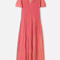 THOUGHT Merope Organic Cotton Broderie Dress 16 -Chic Elixir Sales Store tuc143341937 Red R Z003A 1