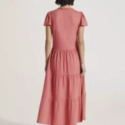 THOUGHT Merope Organic Cotton Broderie Dress 12 -Chic Elixir Sales Store tuc143341937 Red R Z004A