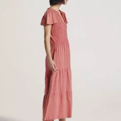 THOUGHT Merope Organic Cotton Broderie Dress 12 -Chic Elixir Sales Store tuc143341937 Red R Z005A