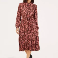 THOUGHT Nadia Organic Cotton Shirt Dress 14 -Chic Elixir Sales Store tuc143342235 Red R Z001A 1