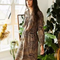 THOUGHT Carmen Lenzing EcoVero Crepe Dress 6 -Chic Elixir Sales Store tuc143343297 Brown R Z001A