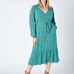 BURGS Harpford Wrap Jersey Dress 16 10 BURGS Harpford Wrap Jersey Dress 16 -Chic Elixir Sales Store tuc143344556 Green R Z001A